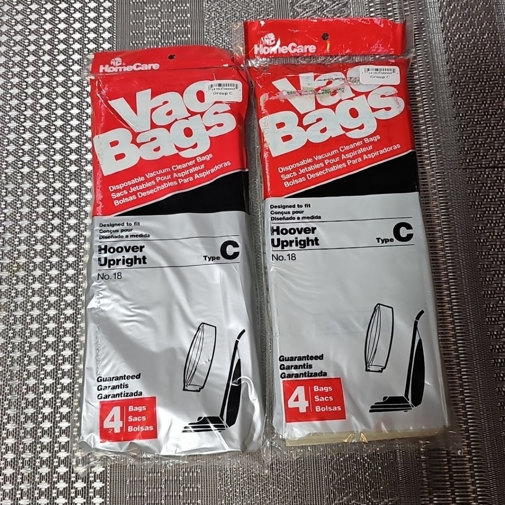 Hoover Upright Vac Bags Vacuum‎ Cleaner Type-C #18 2 packs of 4 Bags (8 total)